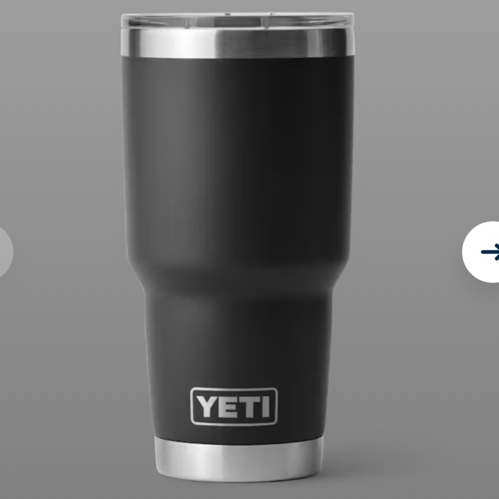 YETI Black and Silver Rambler 30 oz Tumbler